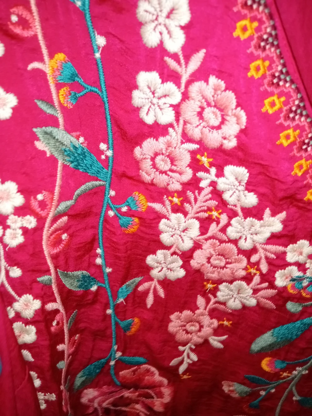 Savanna Jane Hot Pink Embroidered V-Neck Tunic - Picture 6 of 7